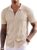 COOFANDY Males’s Knit Shirts Quick Sleeve Button Down Polo Shirt Trend Informal Summer time Seashore Shirts