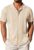 COOFANDY Men’s Knit Button Down Shirt Vintage Short Sleeve Polo Shirts Casual Beach Tops