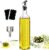 Olive Oil Dispenser, Vinegar and Olive Oil Bottle Dispenser 500 ml/17 oz, Oil Bottles for Kitchen with 1 Pourers,2 Labels and 1 Funnel, House Sq. Tall Glass Oil Container As Reward