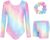 JiAmy Leotards for Women Gymnastics, Lengthy Sleeve Sparkly Dance Biketards with Shorts Ballet Tumbling Outfit for 3-12 Years