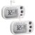 Digital Frigerator Thermometer 2 Pack, Waterproof Fridge and Freezer Thermometer, Thermometer Fridge with Giant LCD Display, Stand and Magnetic Again, for Room,Kitchen, White