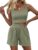 Stylish Queen Two Piece Summer time Outfits Ladies Shorts Units 2 Piece Sleeveless Matching Lounge Crop High and Excessive Waisted Shorts