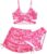 Women Swimsuits 3 Piece Bathing Go well with Allover Printed Criss Cross Bikini Set with Cowl Up Skirt Seashore Swimwear 7-14 Years