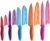 MICHELANGELO Knife Set, Sharp 10-Piece Kitchen Knife Set with Covers, Multicolor Knives, Stainless Metal Knives Set for Kitchen, 5 Rainbow Knives & 5 Sheath Covers