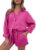 AUTOMET 2 Piece Outfits For Girls Lounge Units Pajama Units Lengthy Sleeve Button Down Outsized Shirts And Shorts Fall Tracksuit