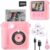 Prompt Print Digital camera for Children, Christmas Birthday Items Ladies Boys Age 3-12, HD Digital Video Cameras Toddler, Moveable Toy 3 4 5 6 7 8 9 10 Yr Previous Woman with 32GB SD Card-Pink