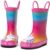 K KomForme Kids Rain Boots Waterproof Printed Rubber boots with Handles