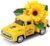 Huray Rayho Sunflower Steel Truck with Synthetic Plastic Flower Yellow Classic Farm Pickup Farmhouse Tabletop Tiered Tray Decor Residence Kitchen Mantel Shelf Spring Summer season Mini Diecast Truck Decorations