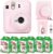 Fujifilm Instax Mini 12 Digital camera with Fujifilm Instantaneous Mini Movie (60 Sheets) Bundle with Offers Quantity One Equipment Together with Carrying Case, Picture Album, Stickers (Blossom Pink)