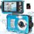 Underwater Digital camera with 32GB Card Waterproof Digital camera 10FT 30MP FHD 1080P Compact 16X Digital Zoom Underwater Digital Digital camera for Snorkeling, Blue