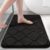 OLANLY Memory Foam Bath Mat Rug 24×16, Ultra Soft Non Slip and Absorbent Bathroom Rug, Machine Wash Dry, Comfortable, Thick Bath Rug Carpet for Bathroom Floor, Tub and Shower, Black