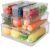 10 Pack Fridge Organizer Bins Stackable with Lids, Clear Fridge Organizers and Storage, Kitchen Organizer Storage Containers for Fruit, Produce, Meals, Greens