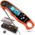 TP-01 Waterproof Digital On the spot Learn Meat Thermometer with 4.6” Folding Probe Backlight & Calibration Operate for Cooking Meals Sweet, BBQ Grill, Liquids,Beef(Orange)