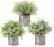 Mkono Faux Crops in Farmhouse Galvanized Pots Desk Centerpiece 3 Pack Potted Synthetic Crops Fake Eucalyptus for Shelf Workplace Rustic Dwelling Decor