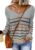 Dokotoo Womens 2024 Cute Summer season Fall Colour Block Striped Light-weight Cozy Cable Knit Seaside Pullover Sweaters