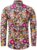 TUNEVUSE Males Floral Costume Shirts Lengthy Sleeve Informal Button Down Flower Printed Shirts 100% Cotton